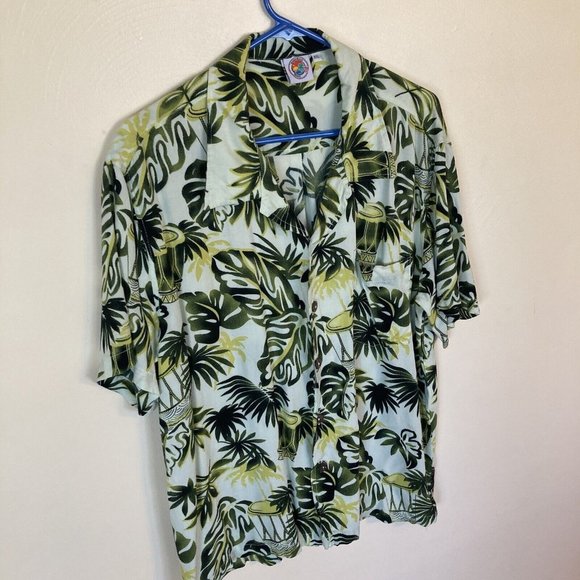 Vintage Makai Beach Hawaii XXL Green Rayon Short Sleeve Men’s Shirt - Picture 2 of 12